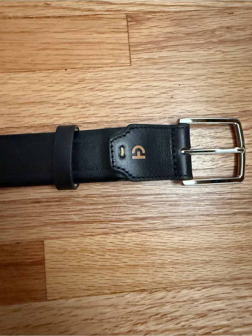 Cole Haan Black Leather Belt with Tan Interior - Size 34